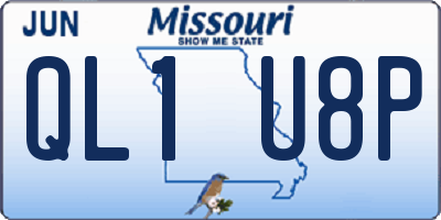 MO license plate QL1U8P