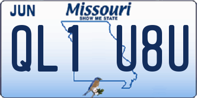 MO license plate QL1U8U