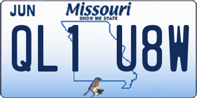 MO license plate QL1U8W