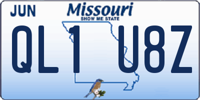 MO license plate QL1U8Z