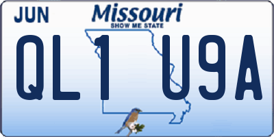 MO license plate QL1U9A