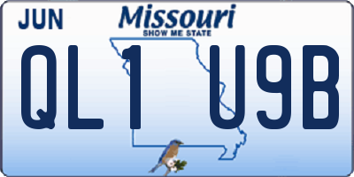 MO license plate QL1U9B