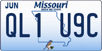 MO license plate QL1U9C