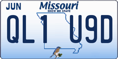 MO license plate QL1U9D