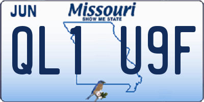MO license plate QL1U9F