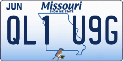 MO license plate QL1U9G