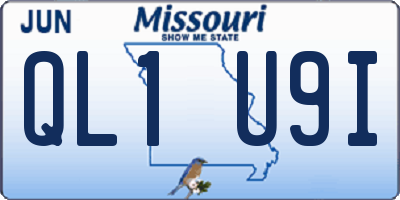 MO license plate QL1U9I