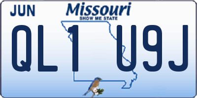 MO license plate QL1U9J