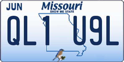 MO license plate QL1U9L