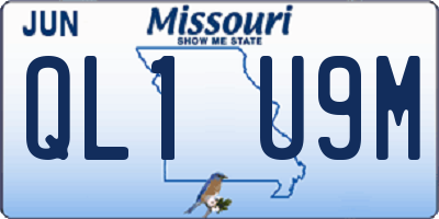 MO license plate QL1U9M