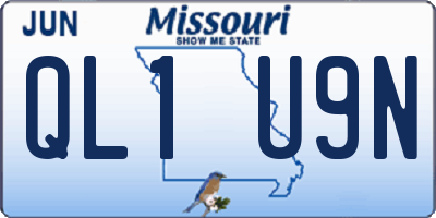 MO license plate QL1U9N