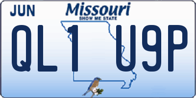 MO license plate QL1U9P