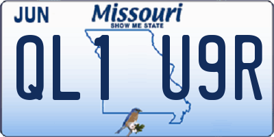 MO license plate QL1U9R
