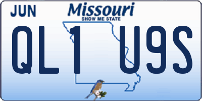 MO license plate QL1U9S