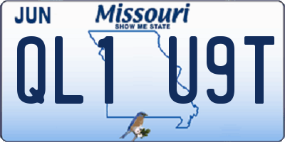 MO license plate QL1U9T