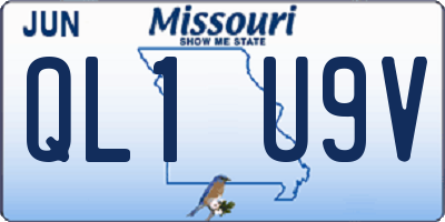 MO license plate QL1U9V