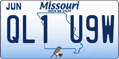 MO license plate QL1U9W