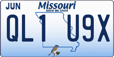 MO license plate QL1U9X