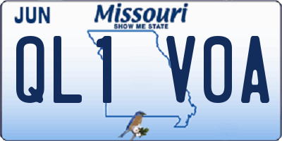MO license plate QL1V0A