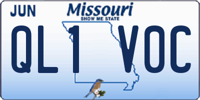 MO license plate QL1V0C
