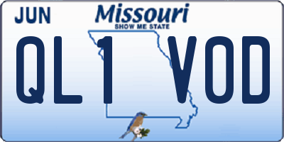 MO license plate QL1V0D
