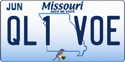 MO license plate QL1V0E