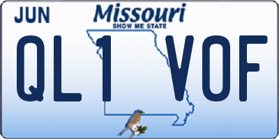 MO license plate QL1V0F