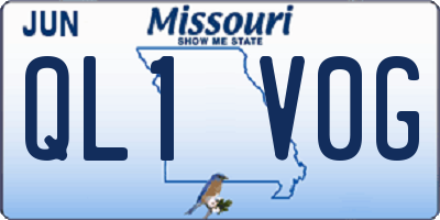 MO license plate QL1V0G