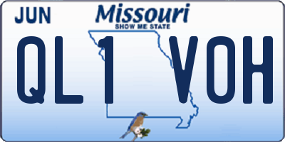 MO license plate QL1V0H