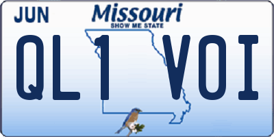 MO license plate QL1V0I