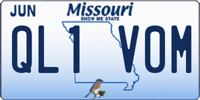 MO license plate QL1V0M
