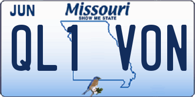 MO license plate QL1V0N