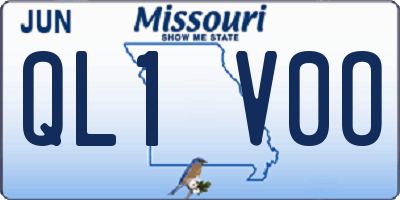 MO license plate QL1V0O