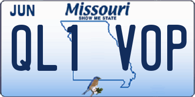 MO license plate QL1V0P