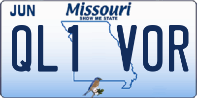 MO license plate QL1V0R