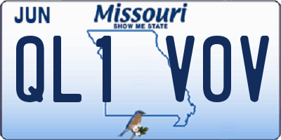 MO license plate QL1V0V