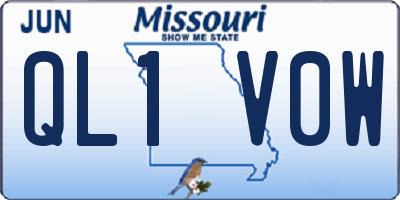 MO license plate QL1V0W