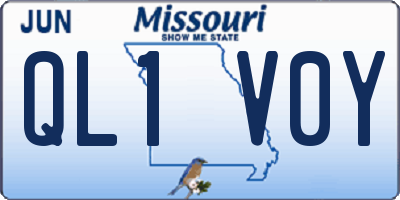 MO license plate QL1V0Y