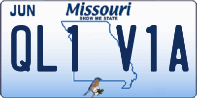 MO license plate QL1V1A