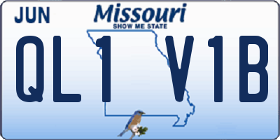 MO license plate QL1V1B
