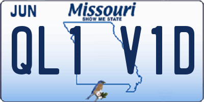 MO license plate QL1V1D