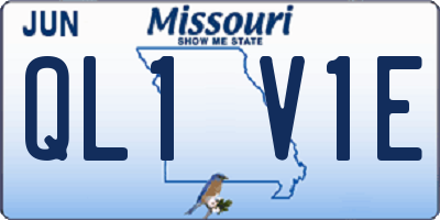 MO license plate QL1V1E