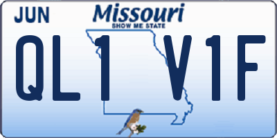 MO license plate QL1V1F