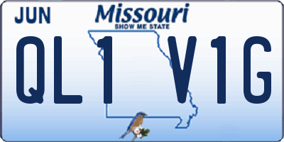 MO license plate QL1V1G