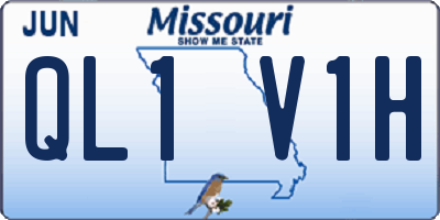 MO license plate QL1V1H