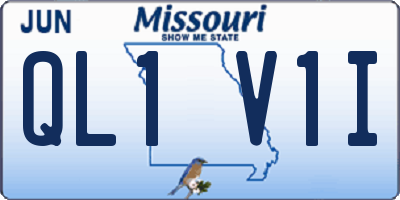 MO license plate QL1V1I