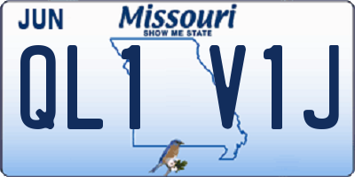MO license plate QL1V1J