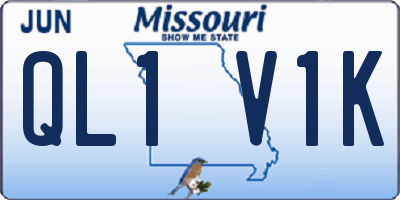MO license plate QL1V1K