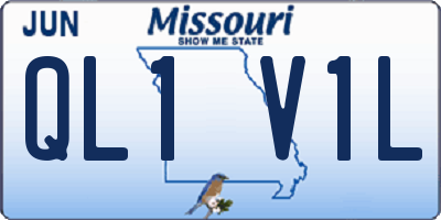 MO license plate QL1V1L