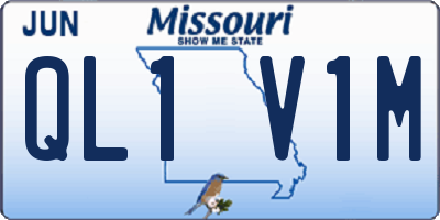 MO license plate QL1V1M